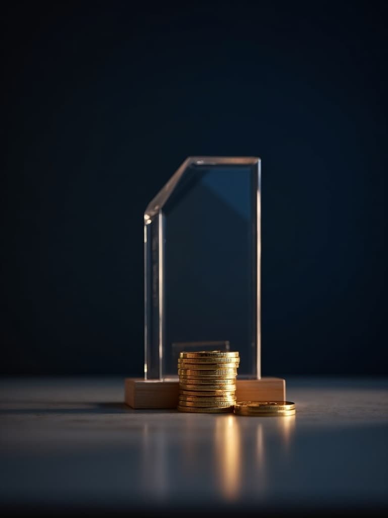 Financial planning documents and charts on a modern glass desk